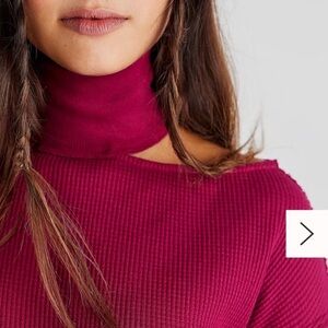 FREE PEOPLE Just For You Thermal Top WINE. Small